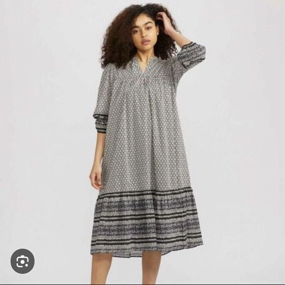 Anna Sui x Uniqlo Boho Cottage Core Prairie Boho Midi Dress MEDIUM NWT - Picture 1 of 14